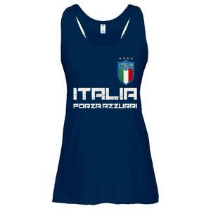 Italia Forza Azzurri Soccer FutbolItaly Flag Logo Ladies Essential Flowy Tank