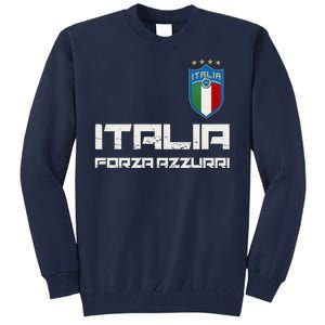 Italia Forza Azzurri Soccer FutbolItaly Flag Logo Tall Sweatshirt