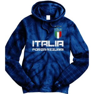 Italia Forza Azzurri Soccer FutbolItaly Flag Logo Tie Dye Hoodie