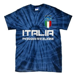 Italia Forza Azzurri Soccer FutbolItaly Flag Logo Tie-Dye T-Shirt