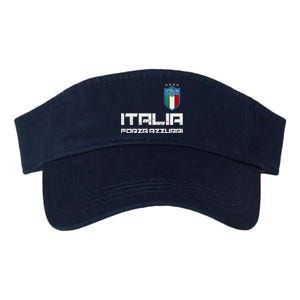 Italia Forza Azzurri Soccer FutbolItaly Flag Logo Valucap Bio-Washed Visor