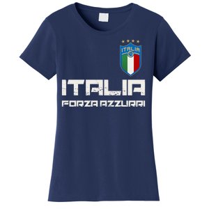 Italia Forza Azzurri Soccer FutbolItaly Flag Logo Women's T-Shirt