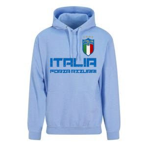 Italia Forza Azzurri Soccer FutbolItaly Flag Logo Unisex Surf Hoodie