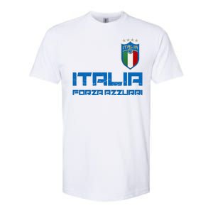 Italia Forza Azzurri Soccer FutbolItaly Flag Logo Softstyle CVC T-Shirt