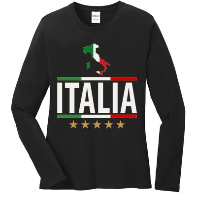 Italia Italy Soccer Football Champions Ladies Long Sleeve Shirt