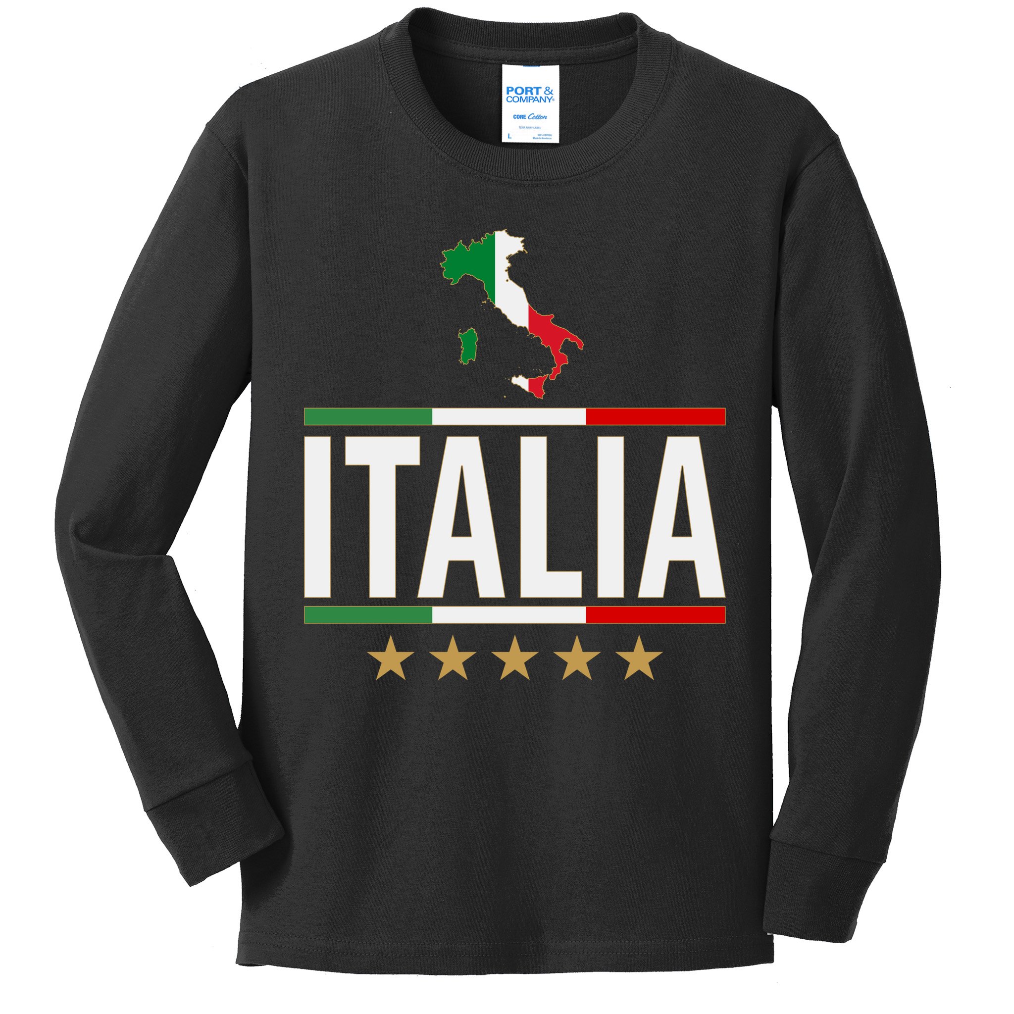 Italia Italy Soccer Football Champions Kids Long Sleeve Shirt