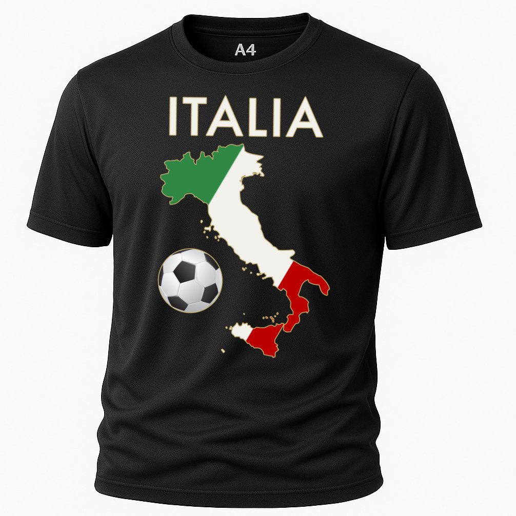 Italia Italy Soccer Football Map Flag colors Cooling Performance Crew T-Shirt
