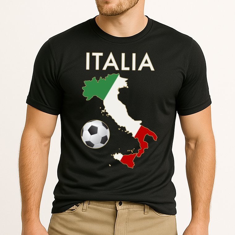 Italia Italy Soccer Football Map Flag colors Cooling Performance Crew T-Shirt