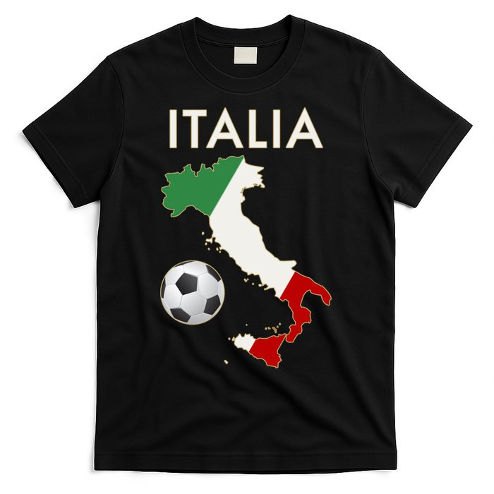 Italia Italy Soccer Football Map Flag colors T-Shirt