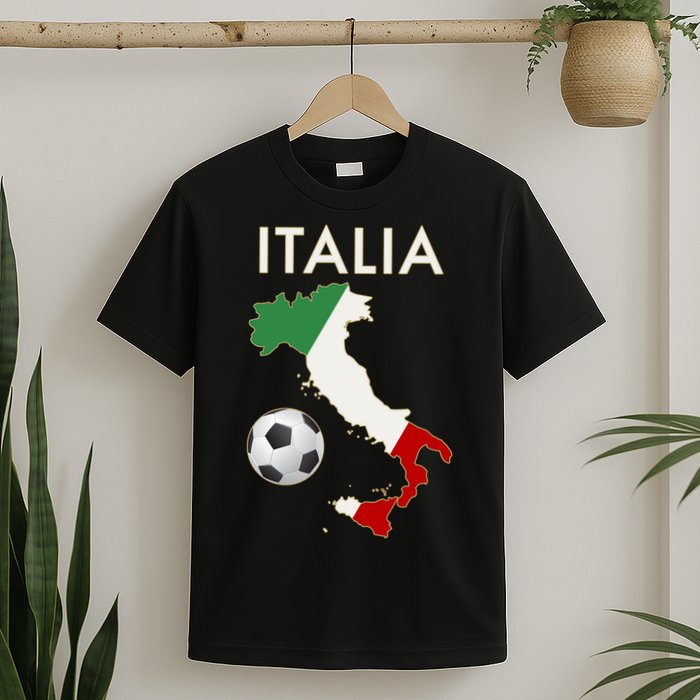 Italia Italy Soccer Football Map Flag colors T-Shirt