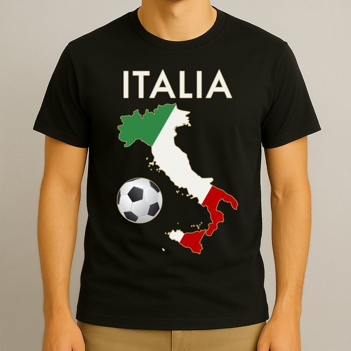Italia Italy Soccer Football Map Flag colors T-Shirt