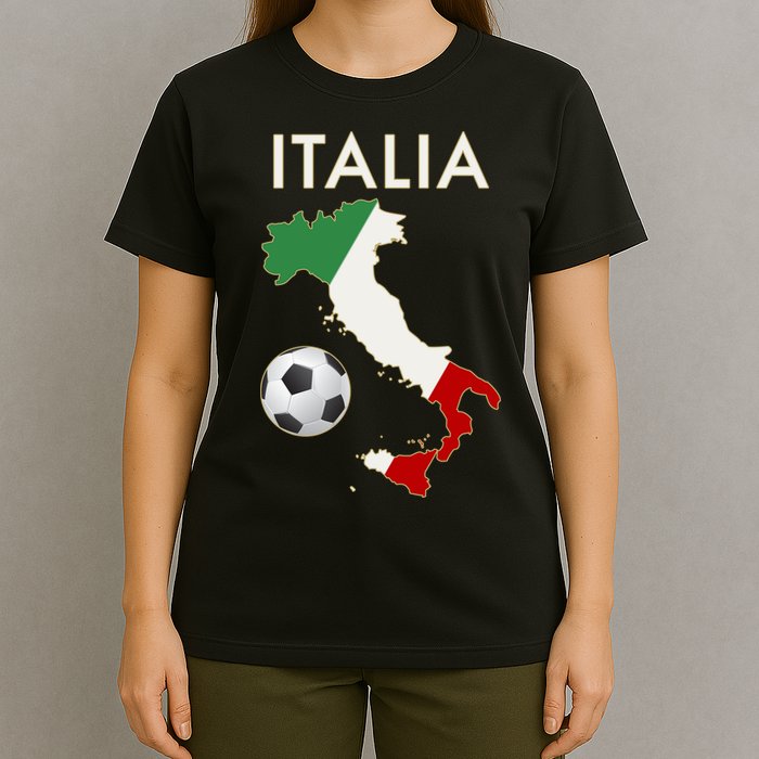 Italia Italy Soccer Football Map Flag colors T-Shirt