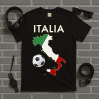 Italia Italy Soccer Football Map Flag colors T-Shirt