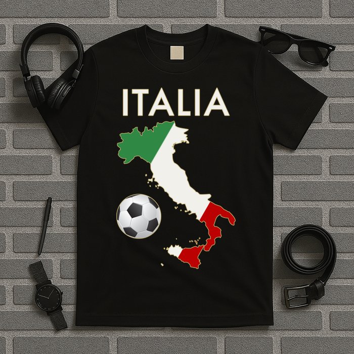 Italia Italy Soccer Football Map Flag colors T-Shirt