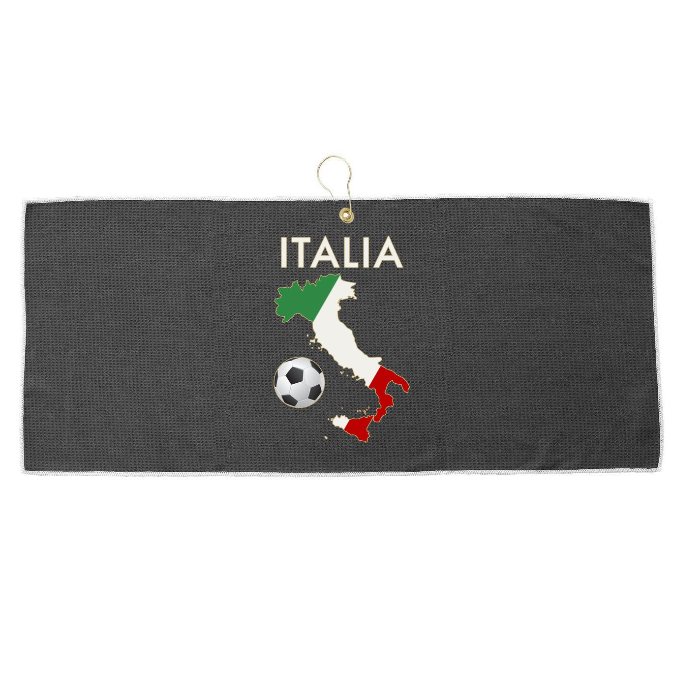 Italia Italy Soccer Football Map Flag colors Large Microfiber Waffle Golf Towel