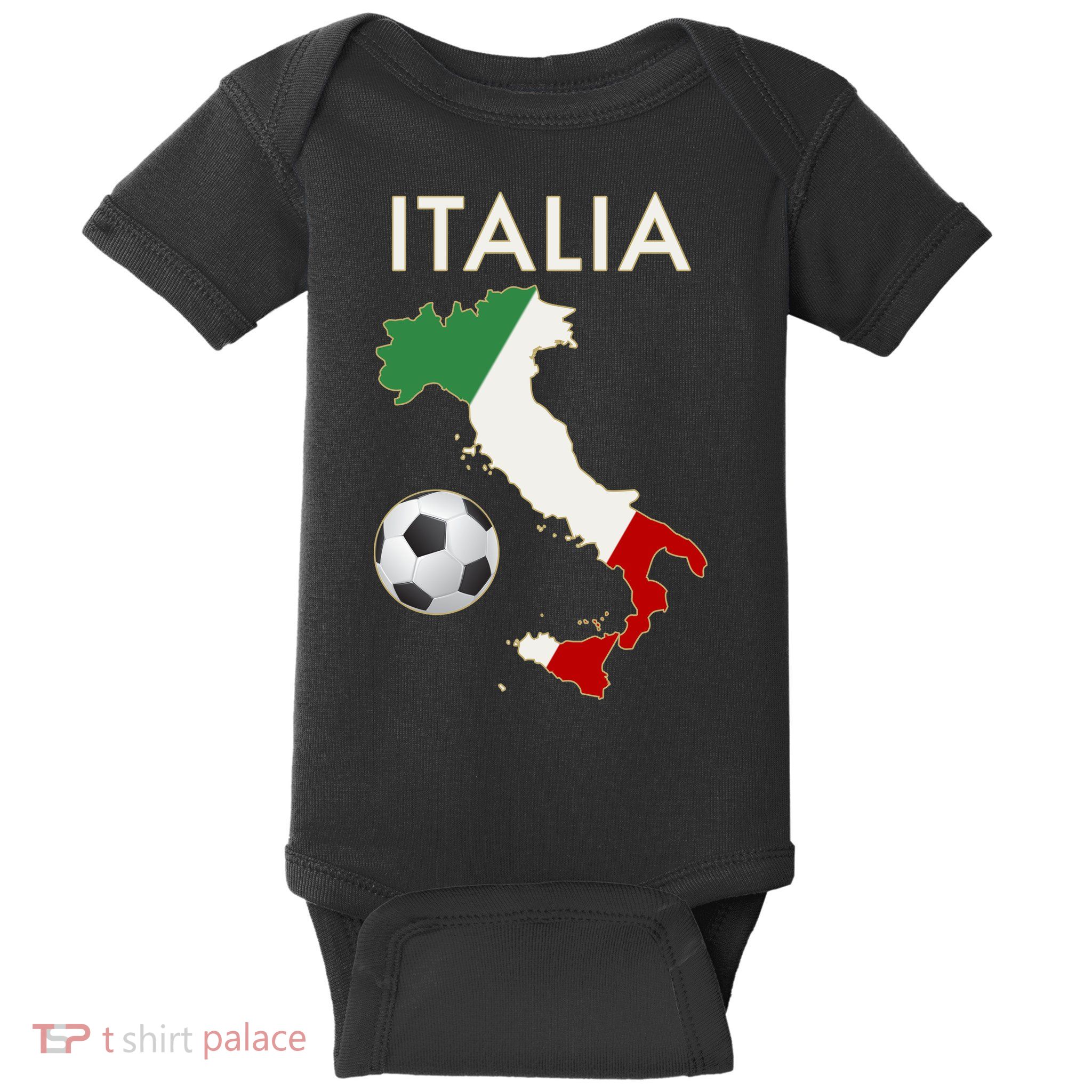 Italia Italy Soccer Football Map Flag colors Baby Bodysuit