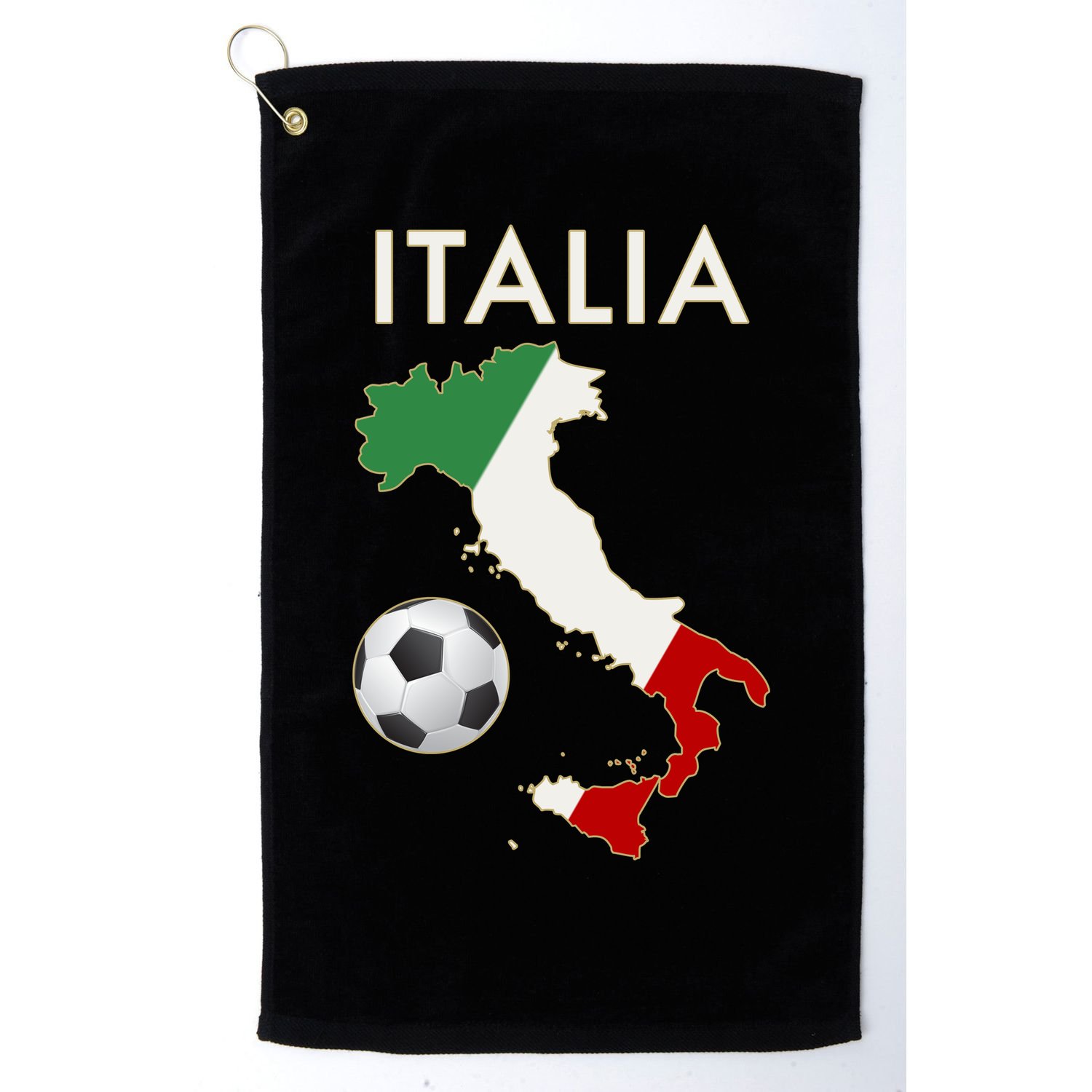 Italia Italy Soccer Football Map Flag colors Golf Towel