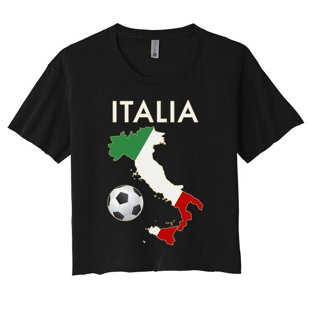 Italia Italy Soccer Football Map Flag colors Crop Top