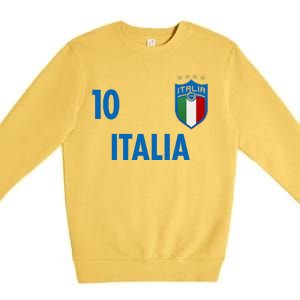 Italia Italy Soccer No 10 Shield Logo Premium Crewneck Sweatshirt