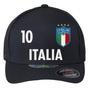 Italia Italy Soccer No 10 Shield Logo Flexfit Unipanel Trucker Cap