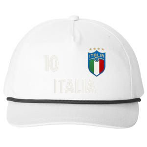 Italia Italy Soccer No 10 Shield Logo Snapback Five-Panel Rope Hat