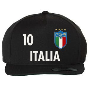 Italia Italy Soccer No 10 Shield Logo Wool Snapback Cap