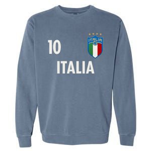 Italia Italy Soccer No 10 Shield Logo Garment-Dyed Sweatshirt