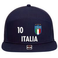 Italia Italy Soccer No 10 Shield Logo 7 Panel Mesh Trucker Snapback Hat