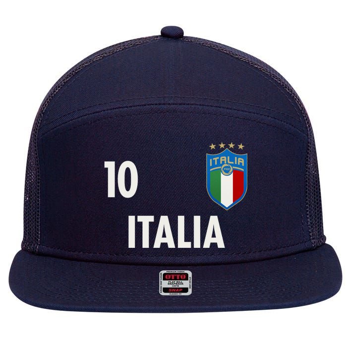 Italia Italy Soccer No 10 Shield Logo 7 Panel Mesh Trucker Snapback Hat