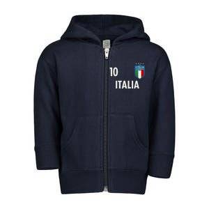 Italia Italy Soccer No 10 Shield Logo Toddler Zip Fleece Hoodie