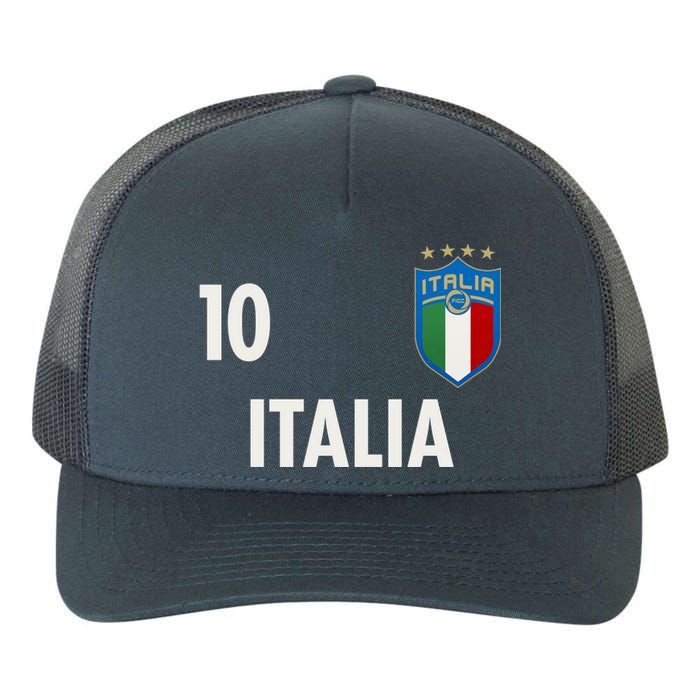 Italia Italy Soccer No 10 Shield Logo Yupoong Adult 5-Panel Trucker Hat