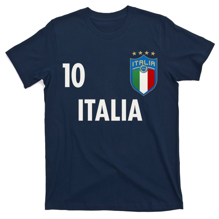 Italia Italy Soccer No 10 Shield Logo T-Shirt