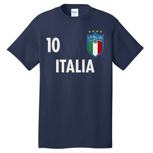 Italia Italy Soccer No 10 Shield Logo Tall T-Shirt