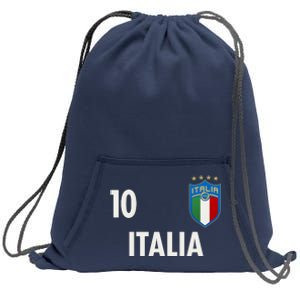 Italia Italy Soccer No 10 Shield Logo Sweatshirt Cinch Pack Bag