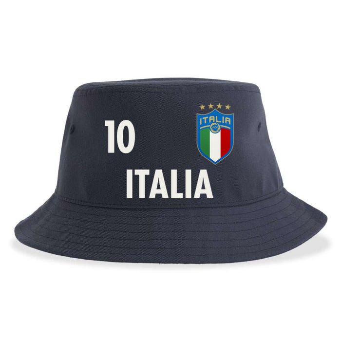 Italia Italy Soccer No 10 Shield Logo Sustainable Bucket Hat