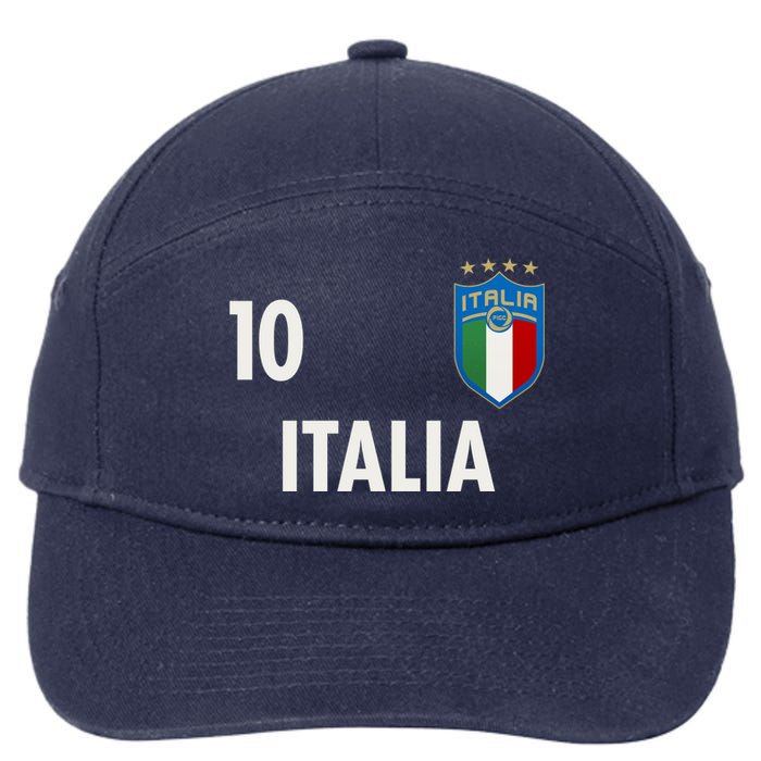 Italia Italy Soccer No 10 Shield Logo 7-Panel Snapback Hat