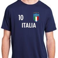 Italia Italy Soccer No 10 Shield Logo Adult ChromaSoft Performance T-Shirt