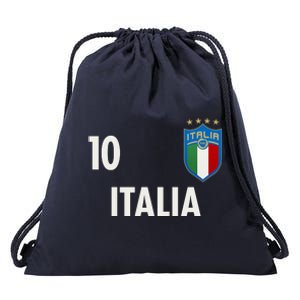 Italia Italy Soccer No 10 Shield Logo Drawstring Bag