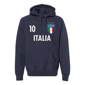 Italia Italy Soccer No 10 Shield Logo Premium Hoodie