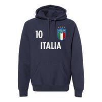 Italia Italy Soccer No 10 Shield Logo Premium Hoodie