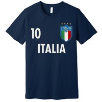 Italia Italy Soccer No 10 Shield Logo Premium T-Shirt