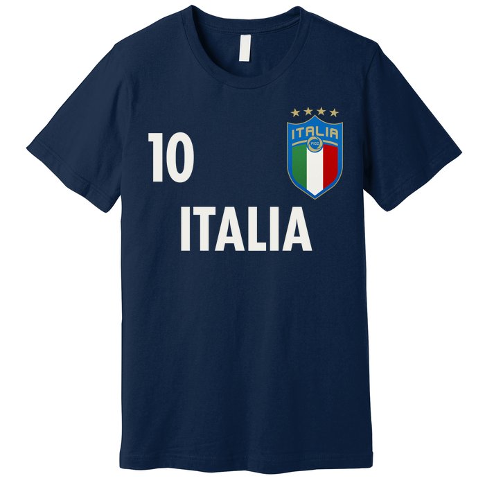 Italia Italy Soccer No 10 Shield Logo Premium T-Shirt