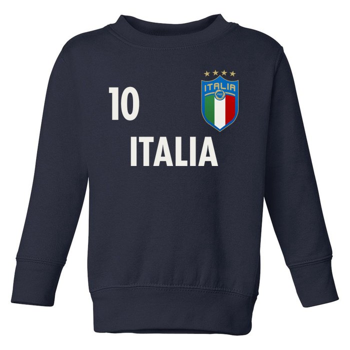 Italia Italy Soccer No 10 Shield Logo Toddler Sweatshirt