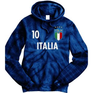 Italia Italy Soccer No 10 Shield Logo Tie Dye Hoodie