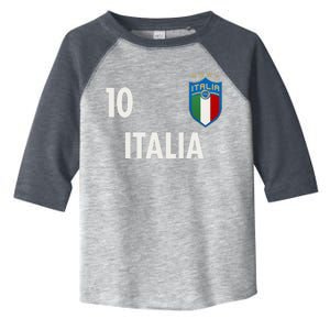 Italia Italy Soccer No 10 Shield Logo Toddler Fine Jersey T-Shirt