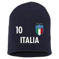 Italia Italy Soccer No 10 Shield Logo Short Acrylic Beanie