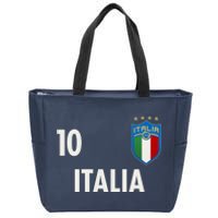 Italia Italy Soccer No 10 Shield Logo Zip Tote Bag