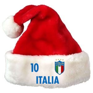 Italia Italy Soccer No 10 Shield Logo Premium Christmas Santa Hat