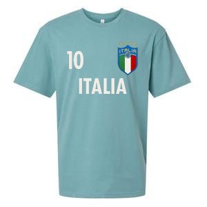 Italia Italy Soccer No 10 Shield Logo Sueded Cloud Jersey T-Shirt