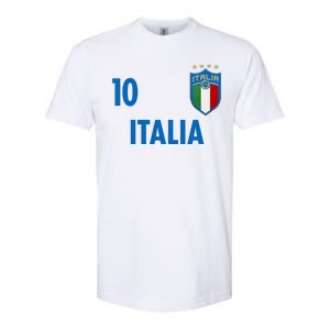 Italia Italy Soccer No 10 Shield Logo Softstyle CVC T-Shirt